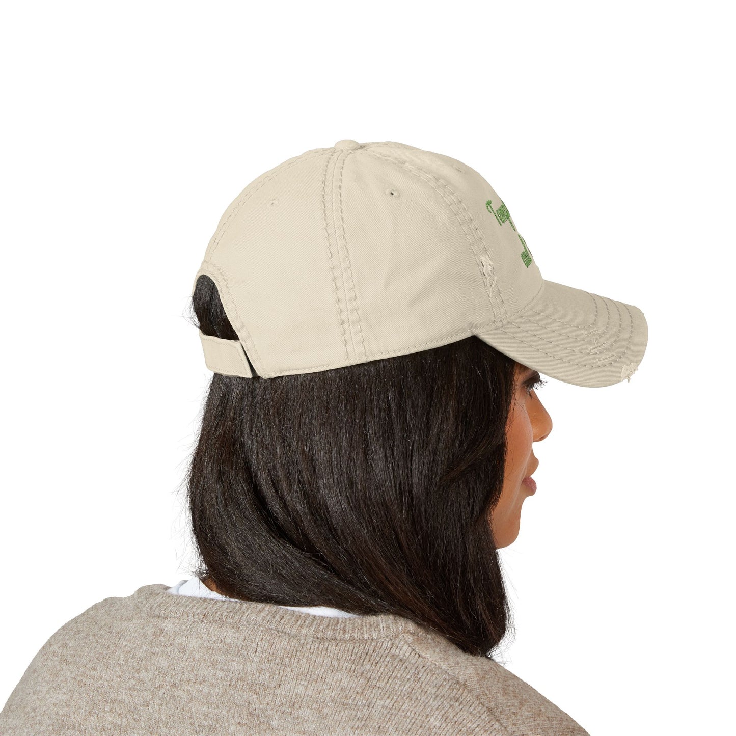 Embroidered Distressed Dad Hat — "Tempts Fate and Wins" Vintage Baseball Cap