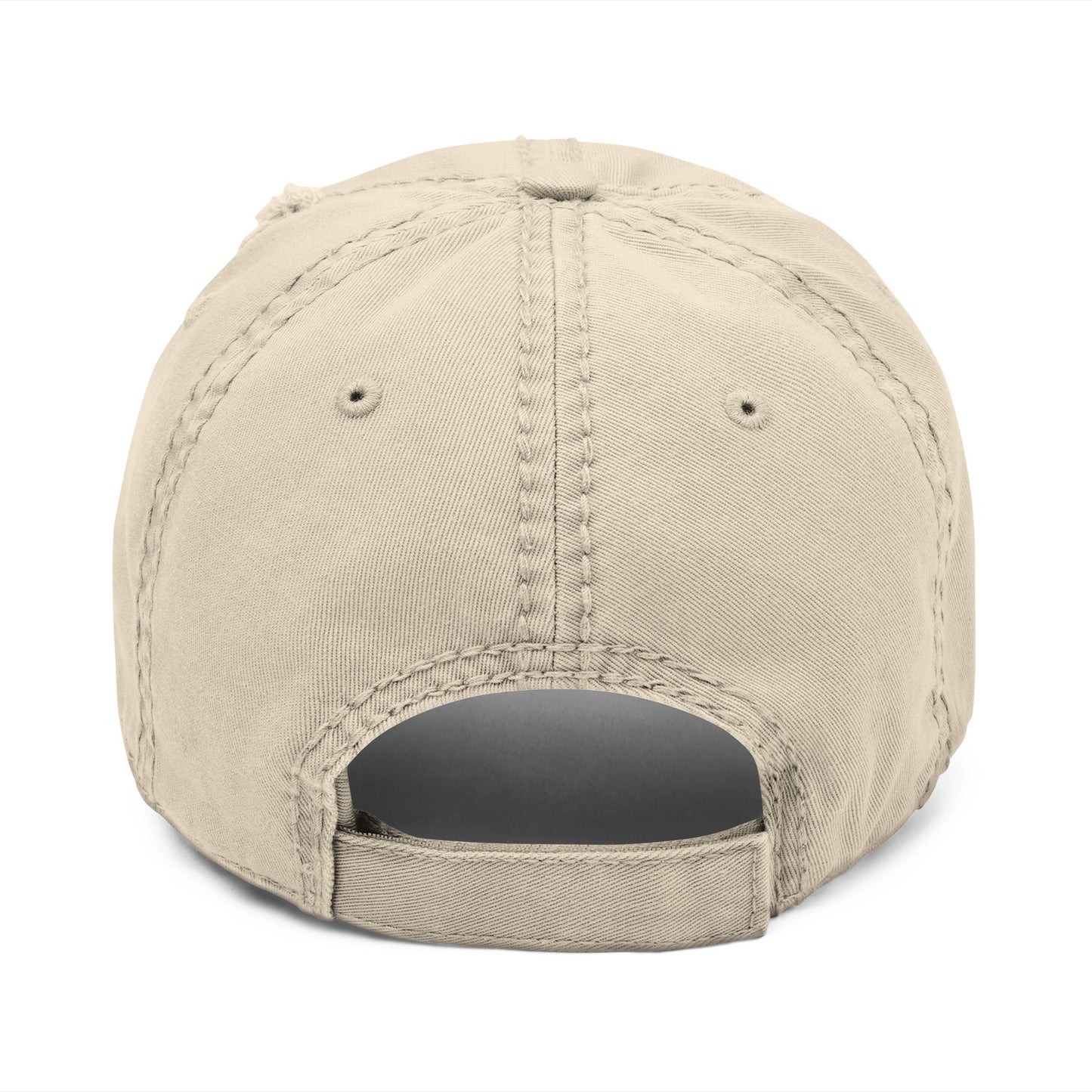 Embroidered Distressed Dad Hat — "Tempts Fate and Wins" Vintage Baseball Cap