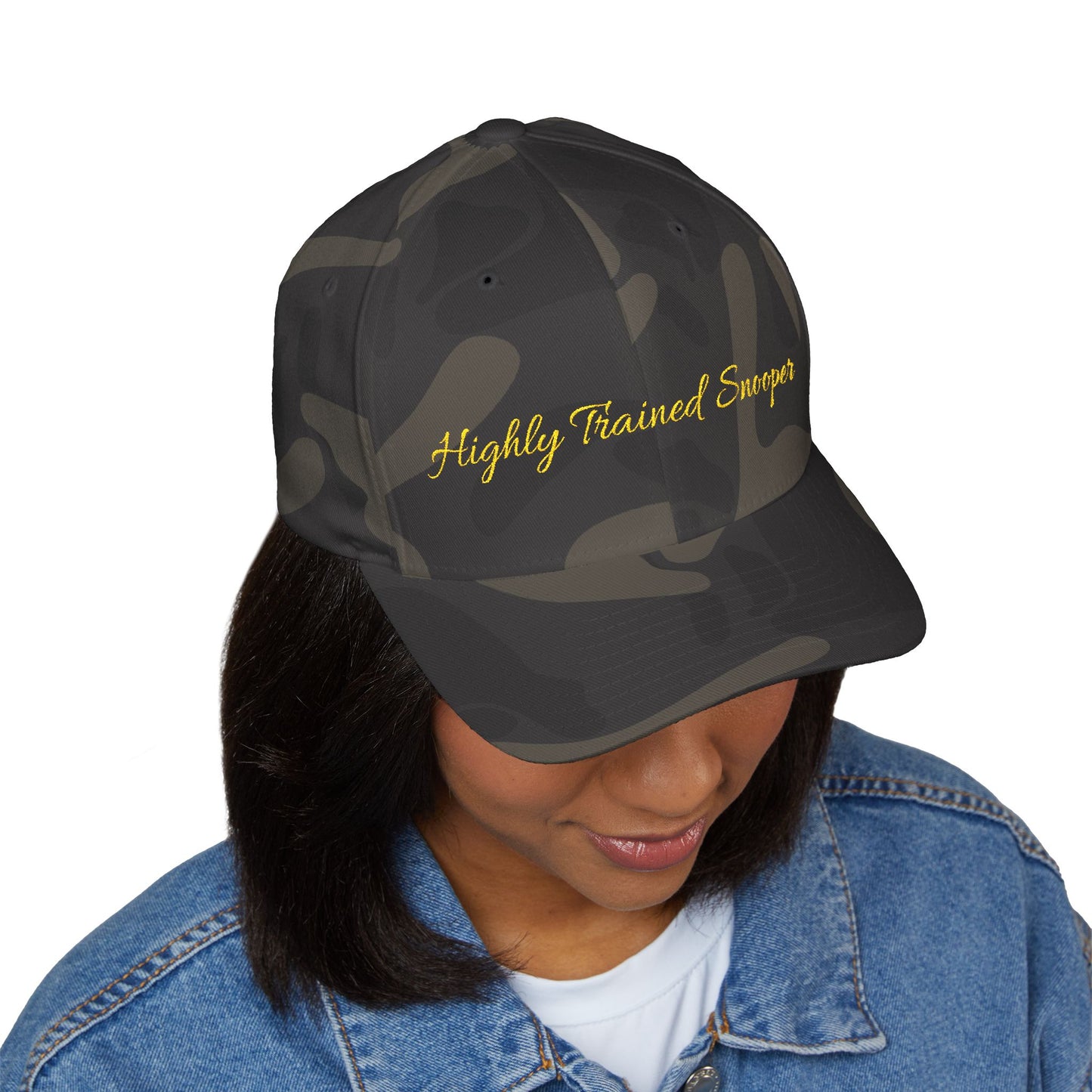 Embroidered 'Highly Trained Snooper' Closed-Back Cap