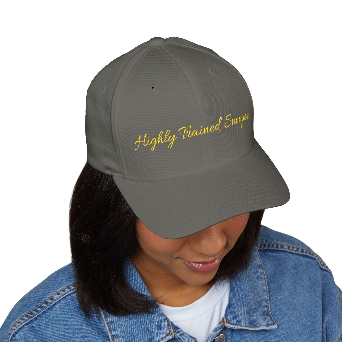 Embroidered 'Highly Trained Snooper' Closed-Back Cap