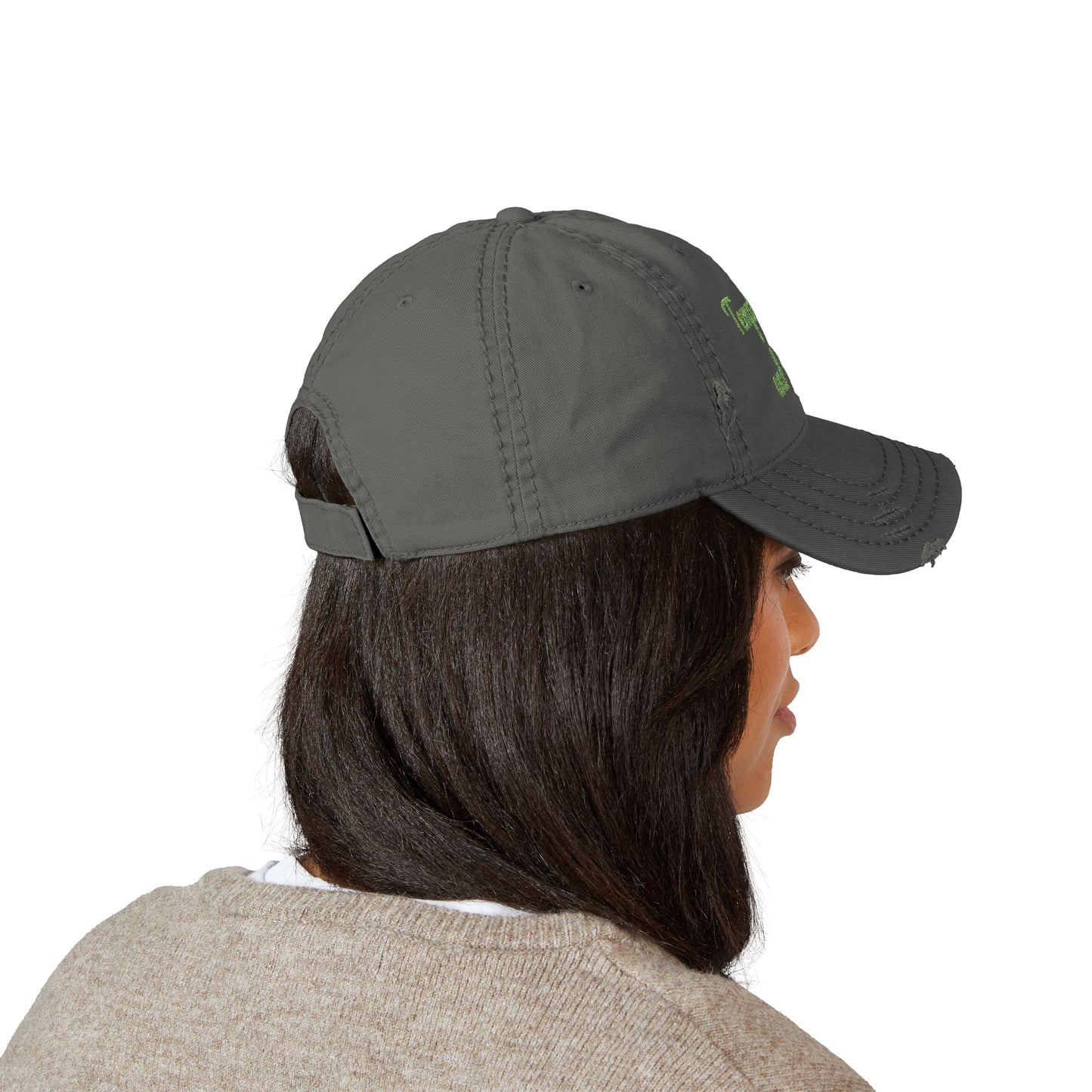 Embroidered Distressed Dad Hat — "Tempts Fate and Wins" Vintage Baseball Cap