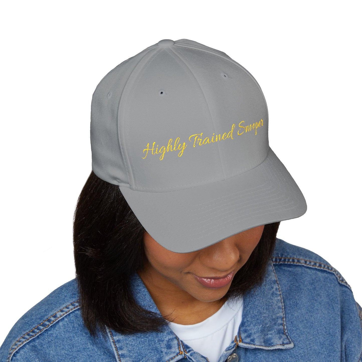Embroidered 'Highly Trained Snooper' Closed-Back Cap