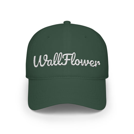 Wallflower Introvert Embroidered Baseball Cap — Low Profile Floral Script Hat