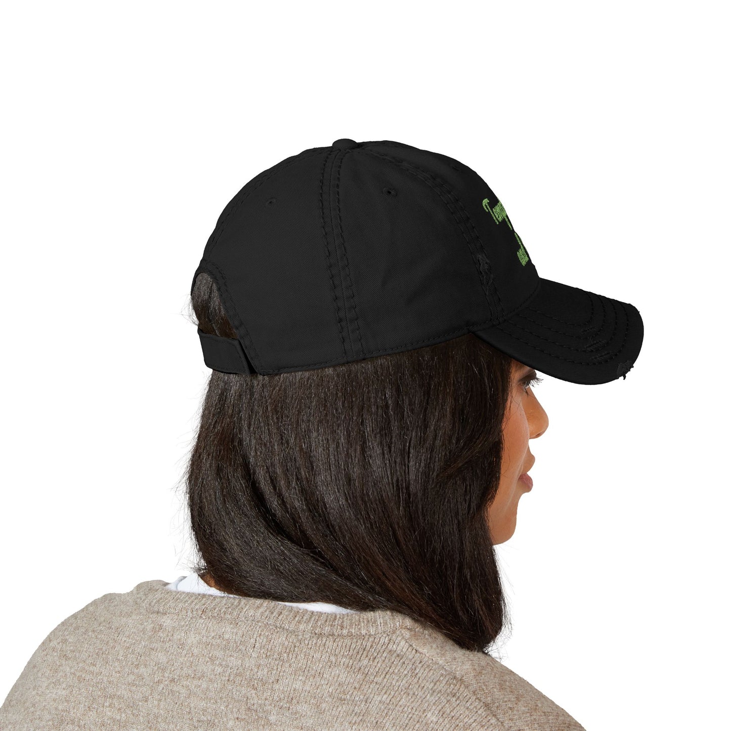 Embroidered Distressed Dad Hat — "Tempts Fate and Wins" Vintage Baseball Cap