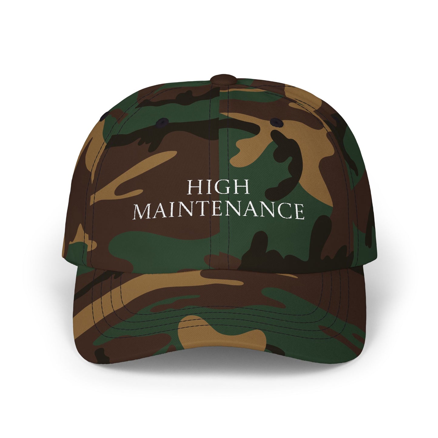 High Maintenance Embroidered Dad Cap — Neutral Casual Baseball Hat