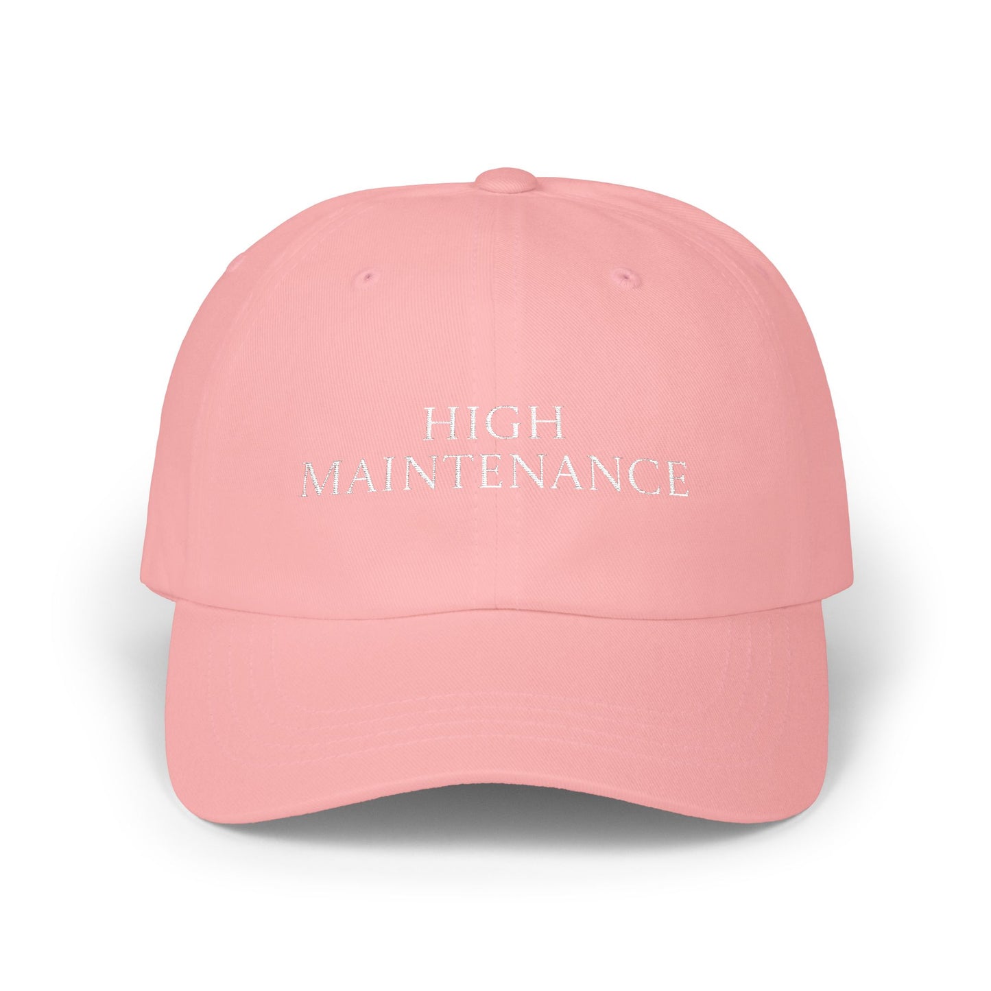 High Maintenance Embroidered Dad Cap — Neutral Casual Baseball Hat