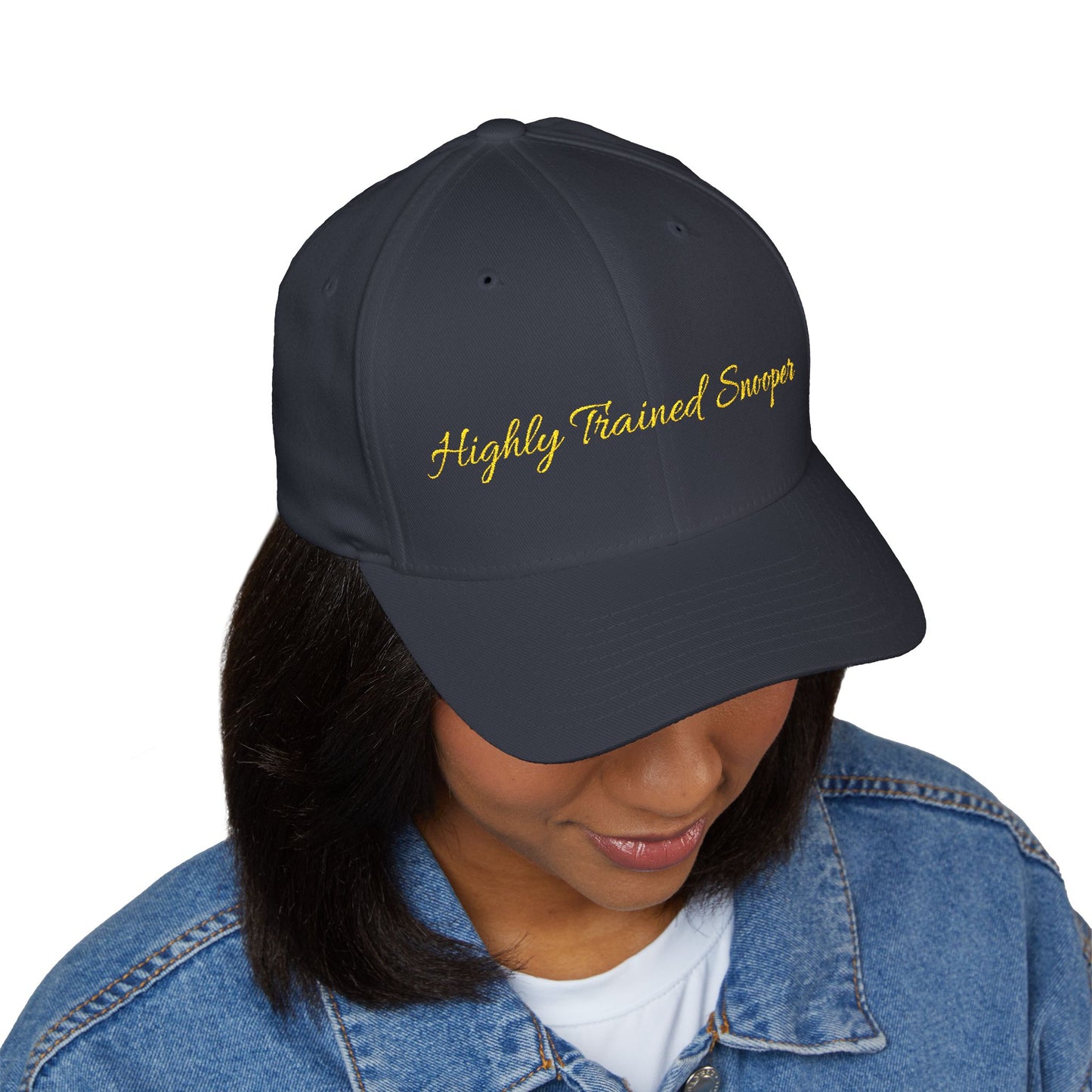 Embroidered 'Highly Trained Snooper' Closed-Back Cap