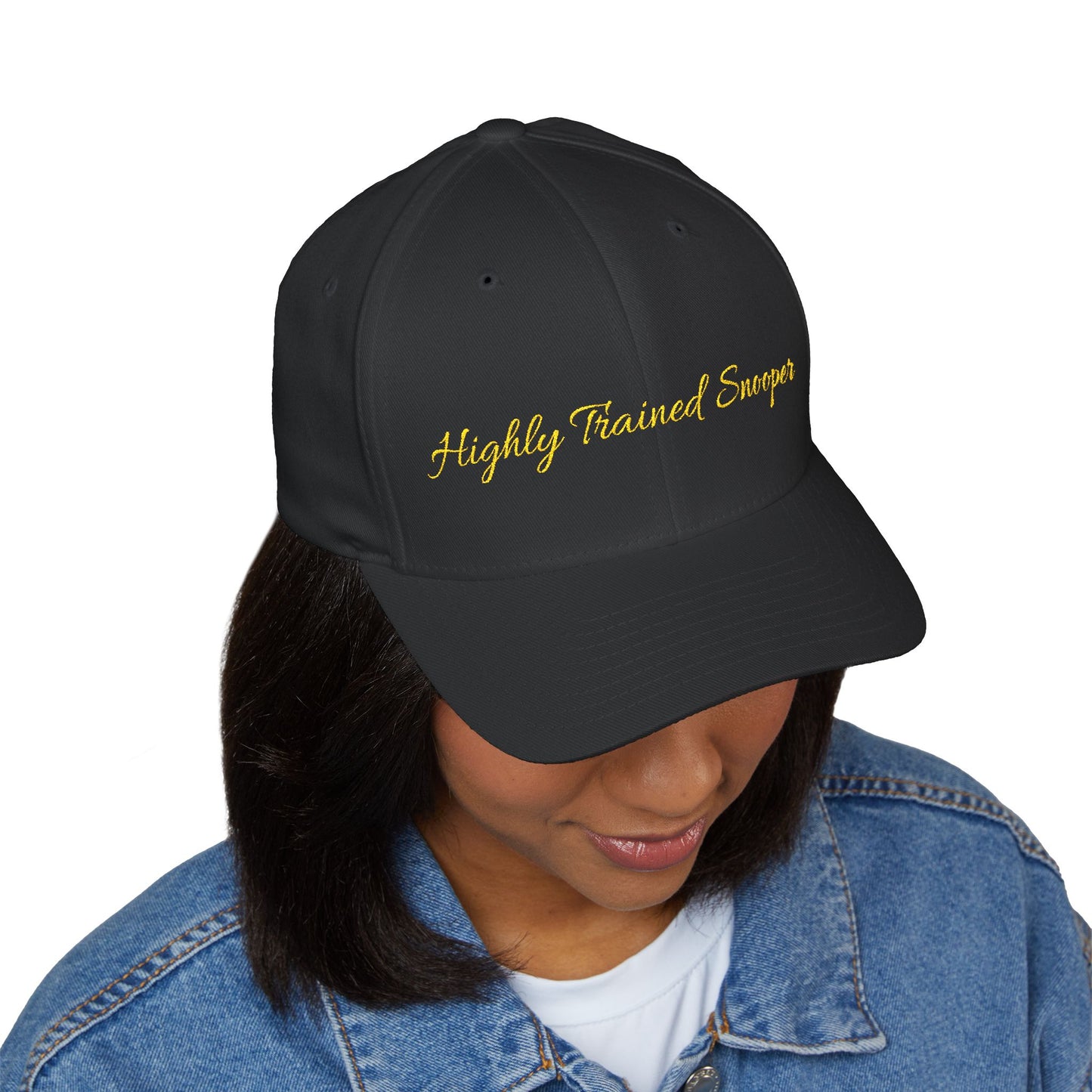 Embroidered 'Highly Trained Snooper' Closed-Back Cap