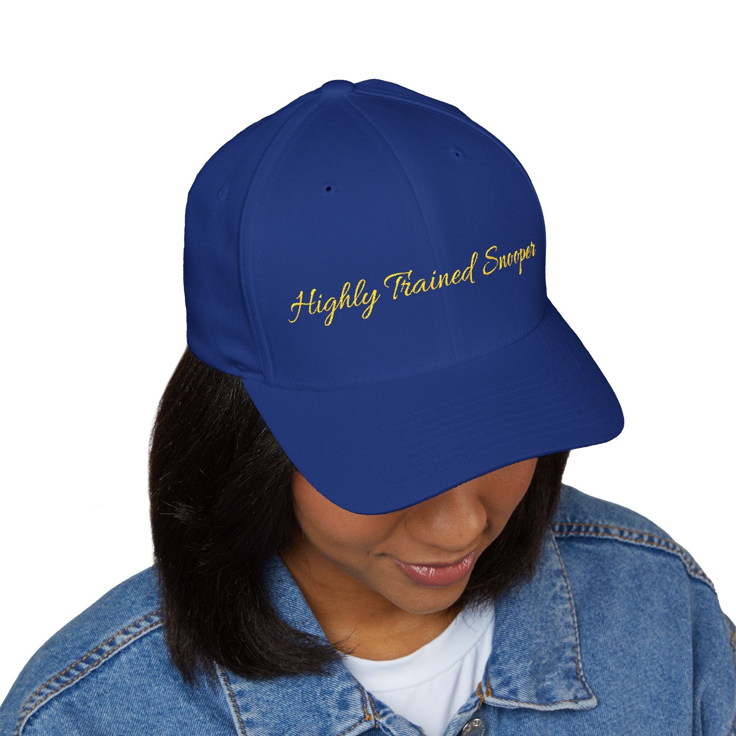 Embroidered 'Highly Trained Snooper' Closed-Back Cap